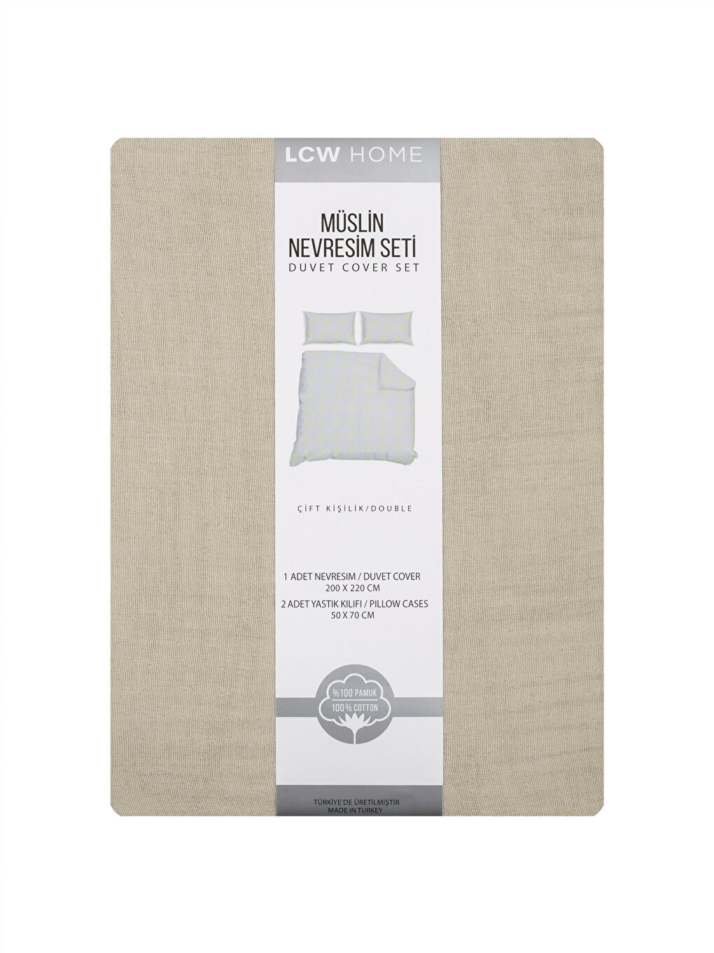 Double Muslin Duvet Cover Set 200x220 Cm -S3IG20Z8-SZU