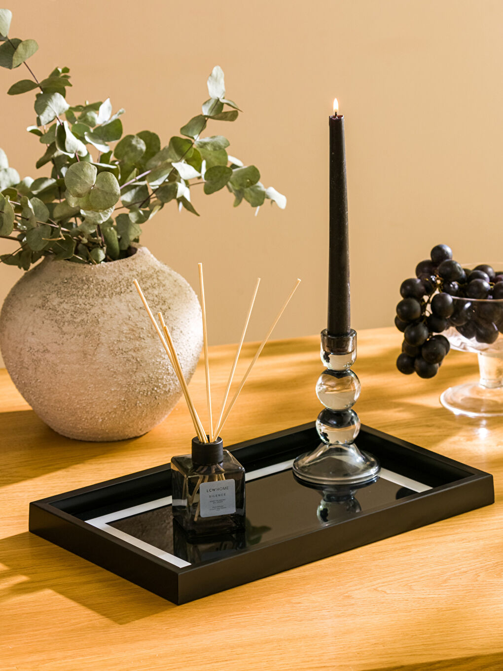 Karışık Dekoratif Cam Tepsi 25x40 cm