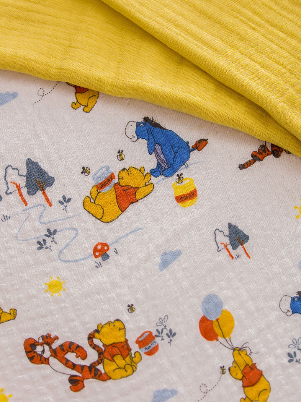 Winnie the Pooh Printed Muslin Baby Blanket 85x85 Cm -S3IH29Z1-F9C