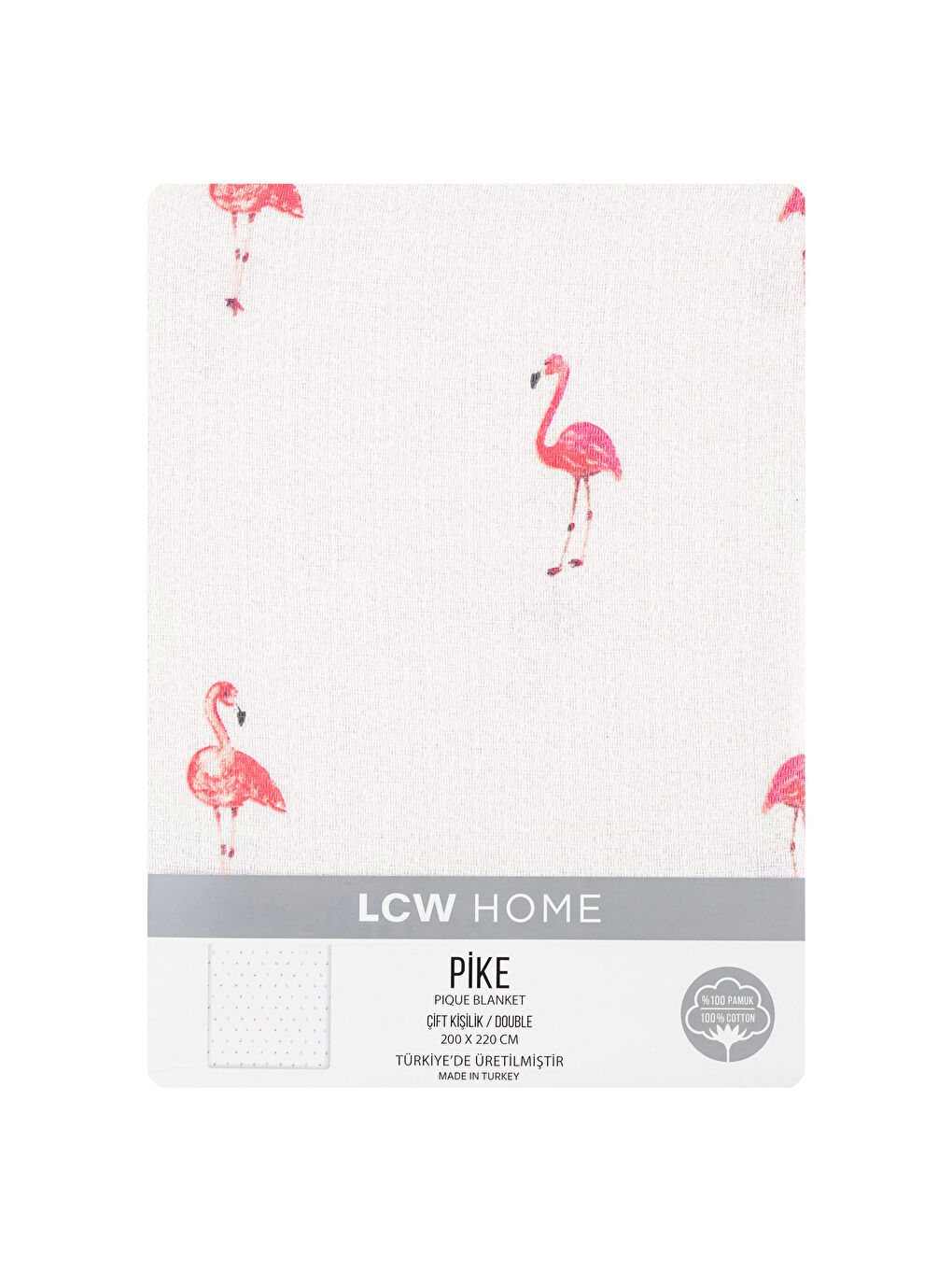 Flamingo Printed Queen Size Bedspread 200x220 cm -S3IH44Z8-F9C
