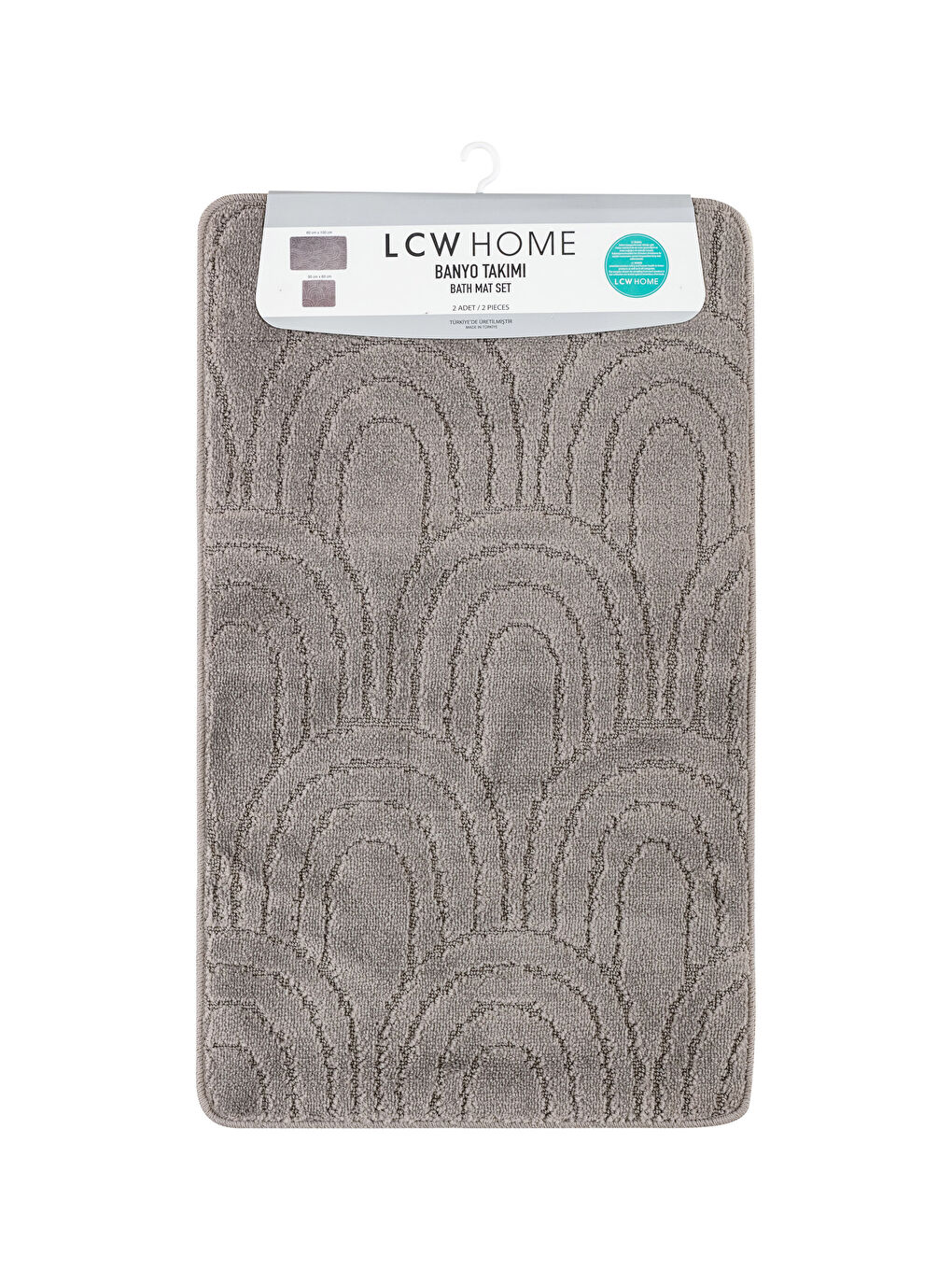 Gri Desenli Banyo Paspası 2'li-3