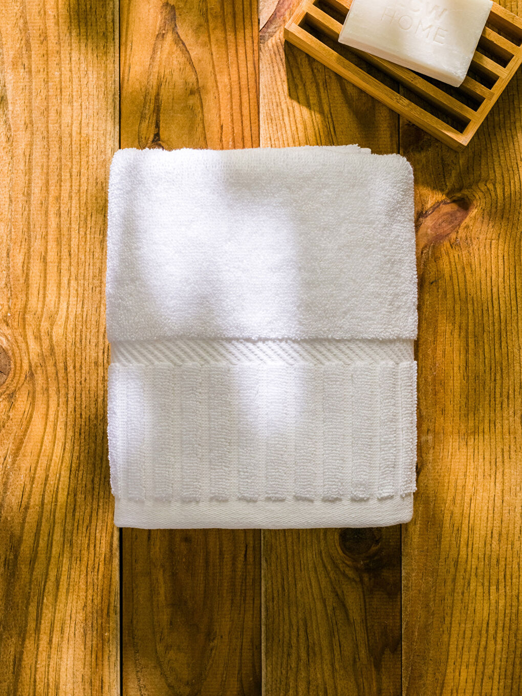Beyaz Düz Bukle Yüz Havlusu 50x80 cm-2