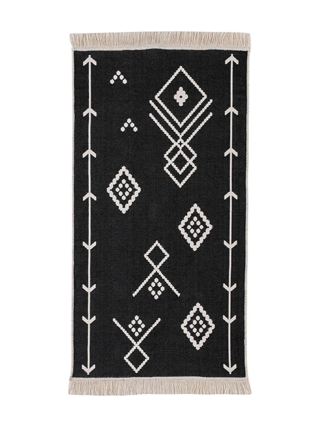 Karışık Etnik Desenli Saçaklı Kilim 80x150 cm-5
