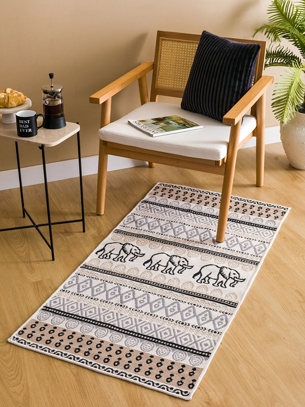 Karışık Boho Fil Desenli Kilim 70x140 cm