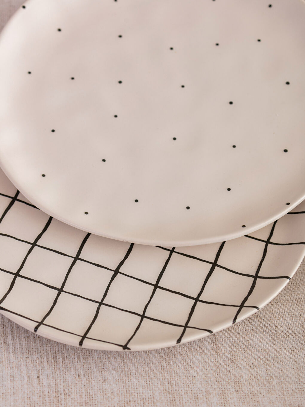 Siyah Baskılı Seramik Sunum Tabağı Seti 4'lü-2