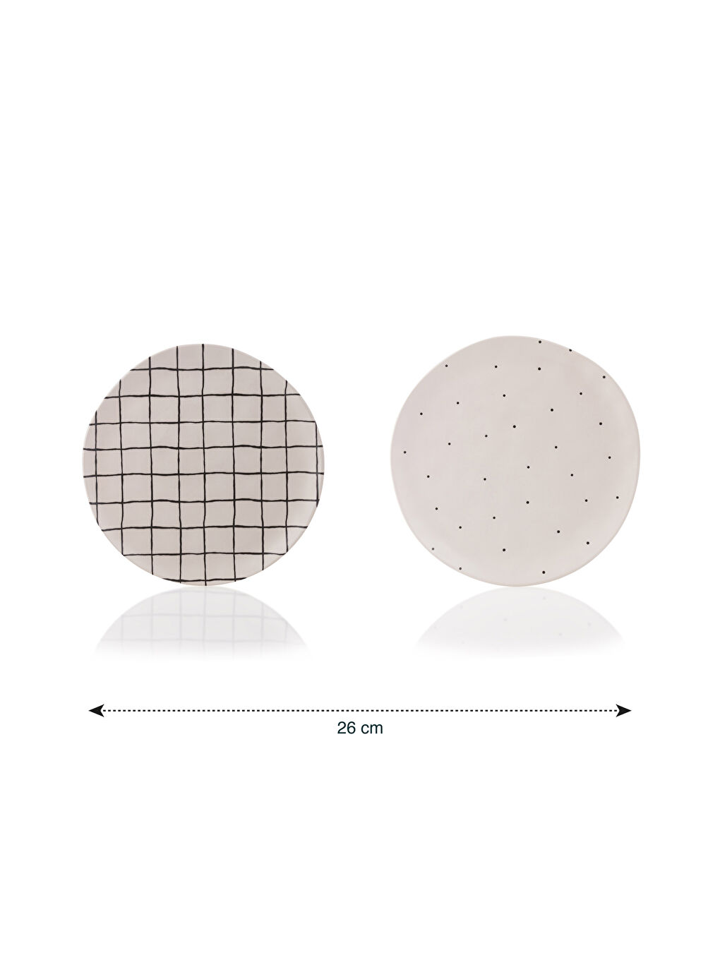 Siyah Baskılı Seramik Sunum Tabağı Seti 4'lü-4