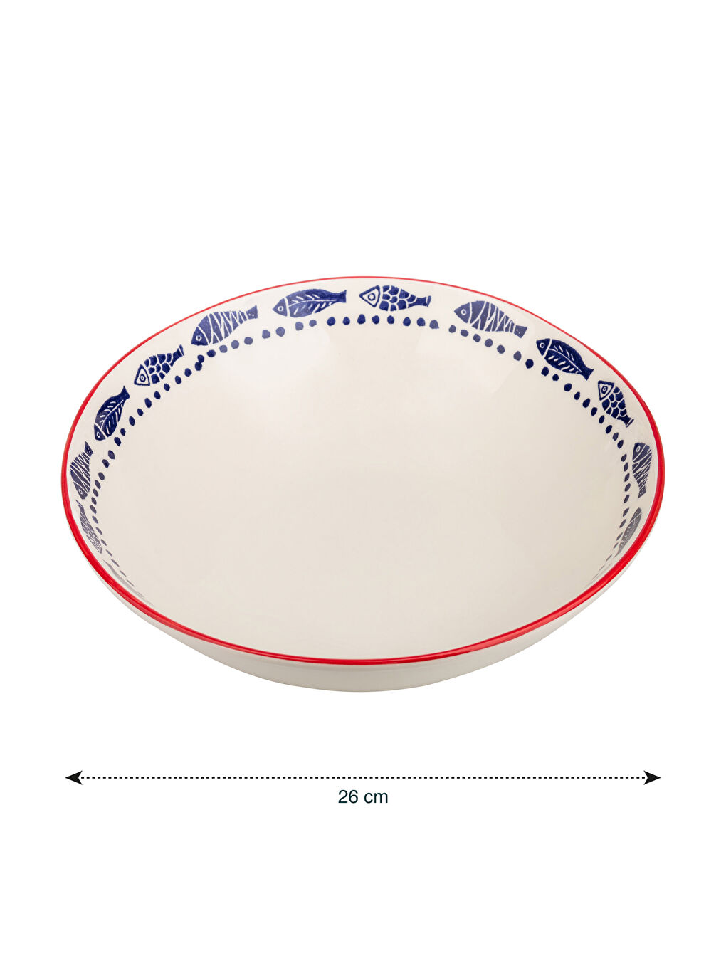 Керамическая салатница с рисунком рыбы 26 см-3