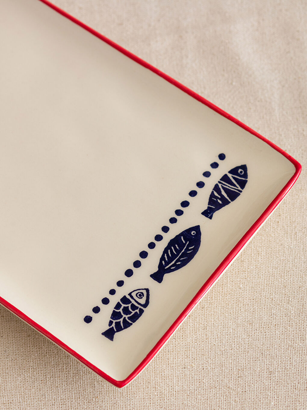 LCW HOME Karişik Balık Baskılı Seramik Sunum Tabağı 29x15 cm - 2
