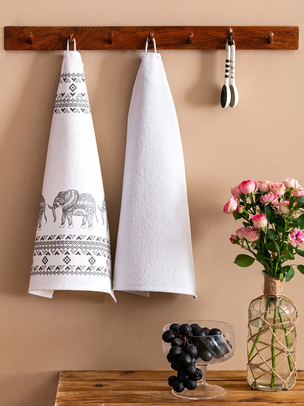 Elephant Printed Tea Towel 2 Pack 40x50 cm -S3IN25Z8-LQJ
