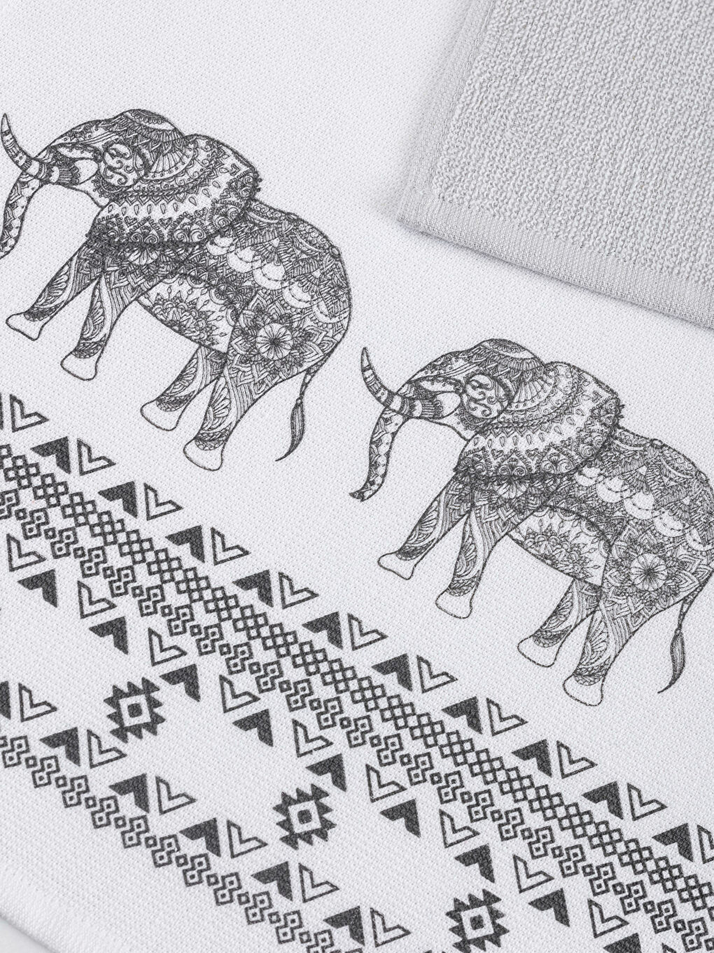 Elephant Printed Tea Towel 2 Pack 40x50 cm -S3IN25Z8-LQJ