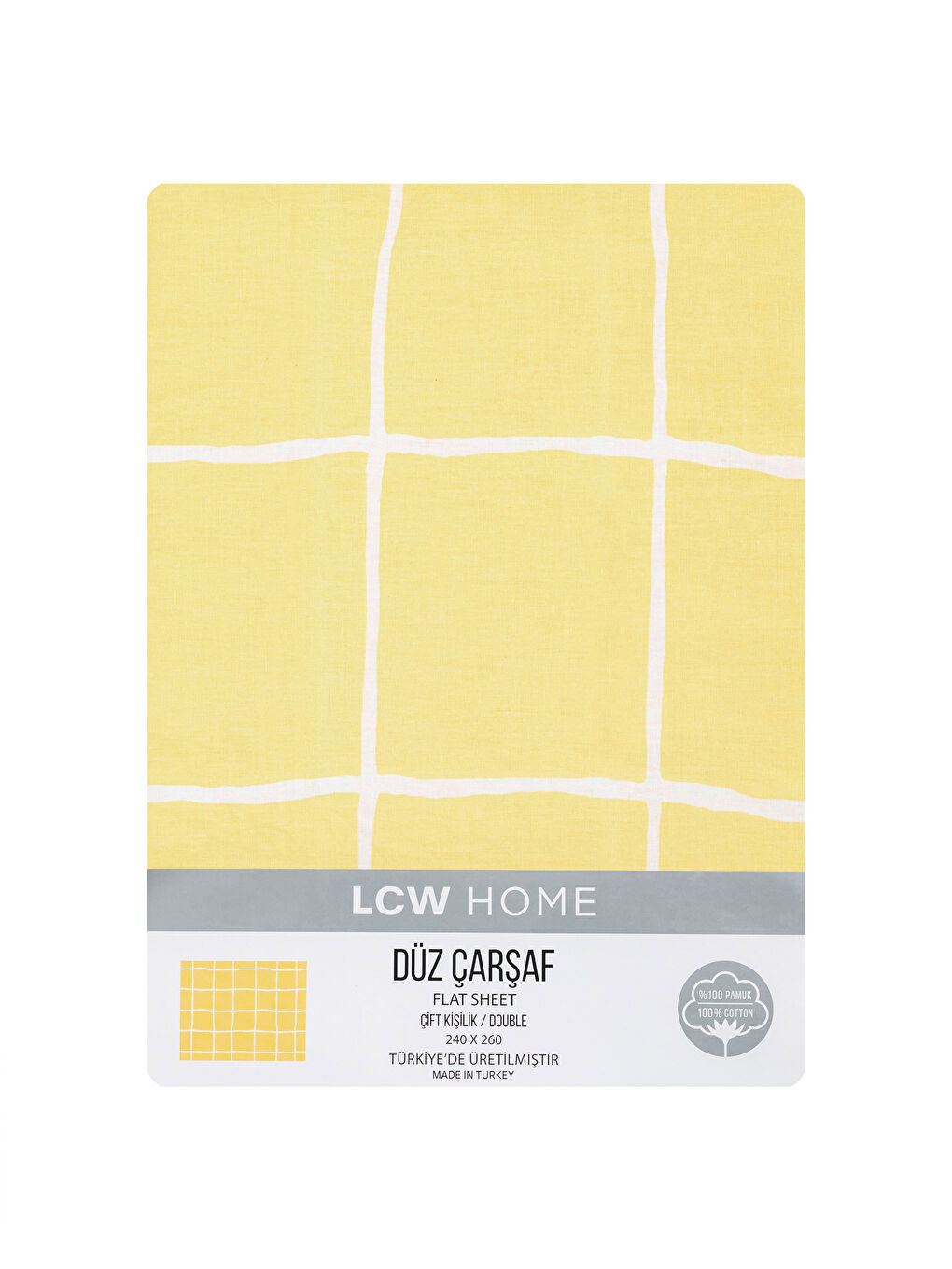 LCW HOME Plaid Patterned Queen Size Bed Sheet 240x260 cm -S3IP34Z8-F9C