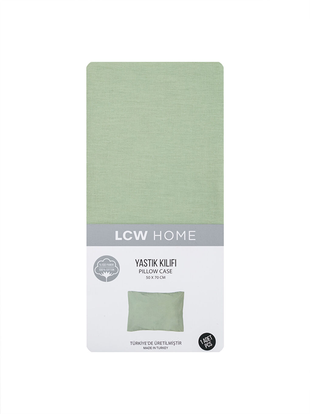 Yeşil Pamuklu Düz Yastık Kılıfı 50x70 cm-3