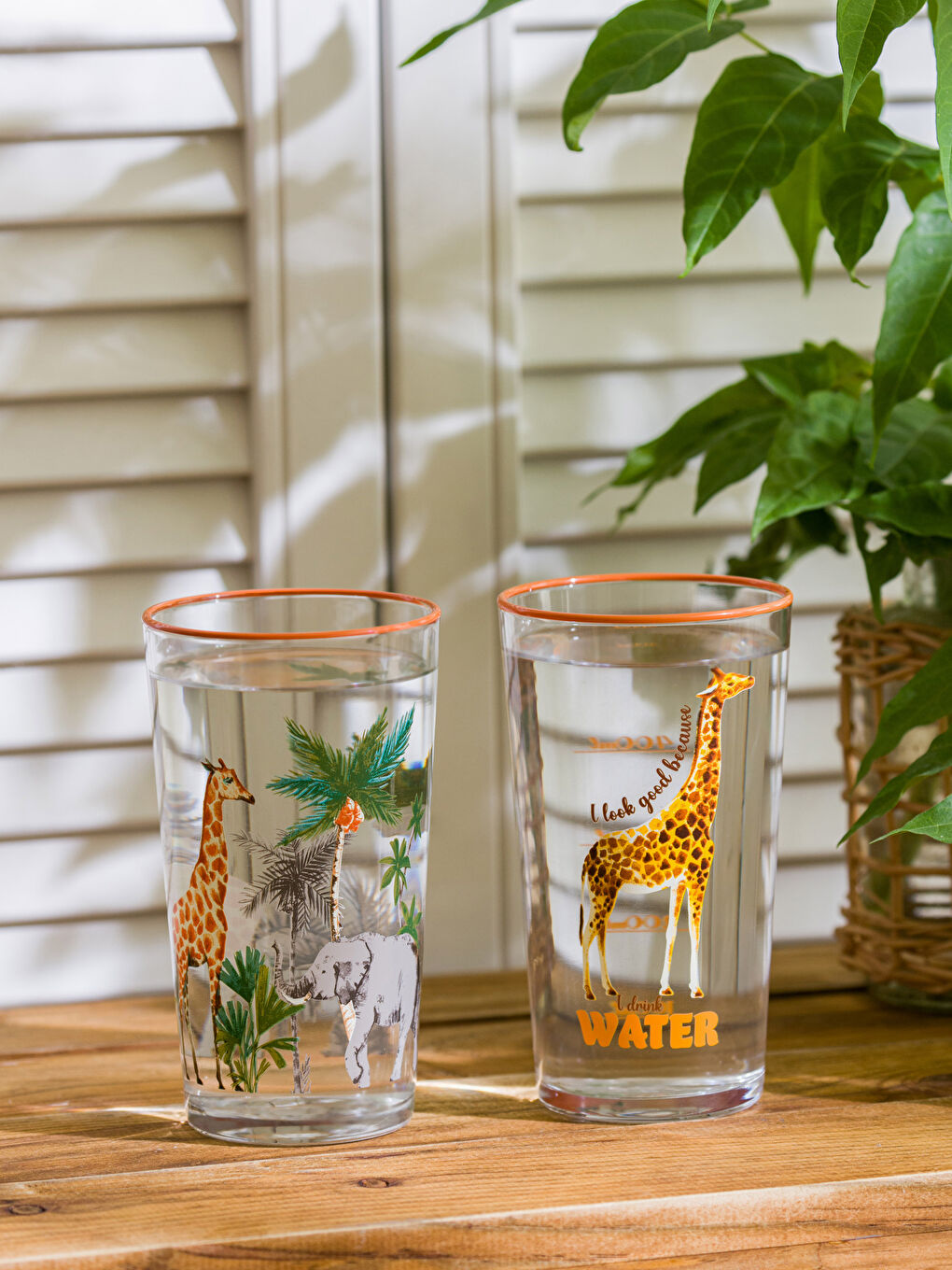 LCW HOME زەڕافە چاپی دوو دانە پەرداخی شووشەیی ٥٧٠ مل -S3IQ22Z8-F9C