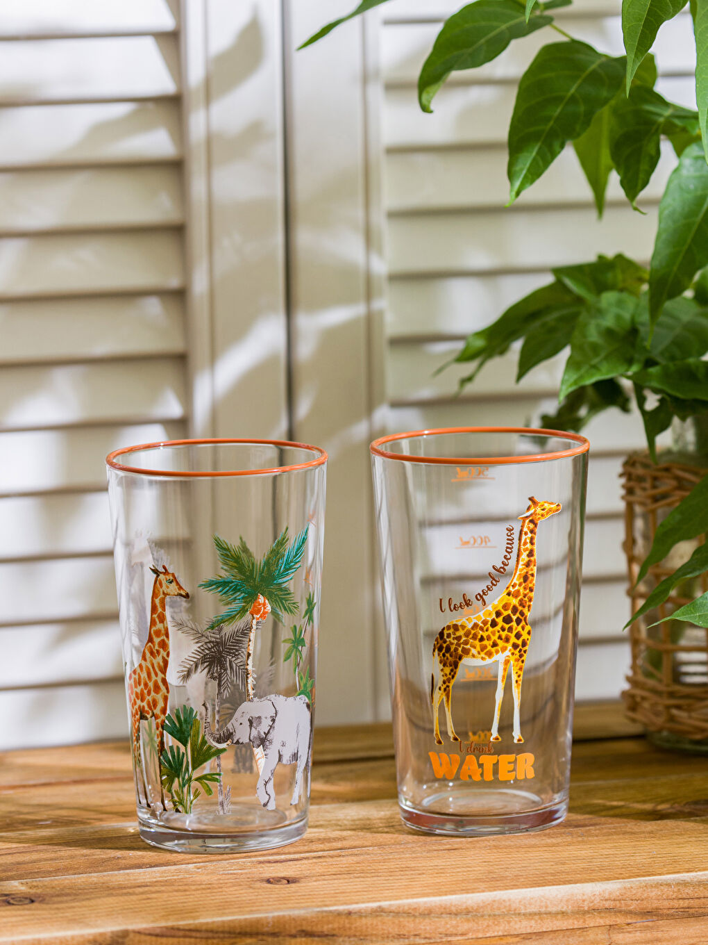 LCW HOME زەڕافە چاپی دوو دانە پەرداخی شووشەیی ٥٧٠ مل -S3IQ22Z8-F9C