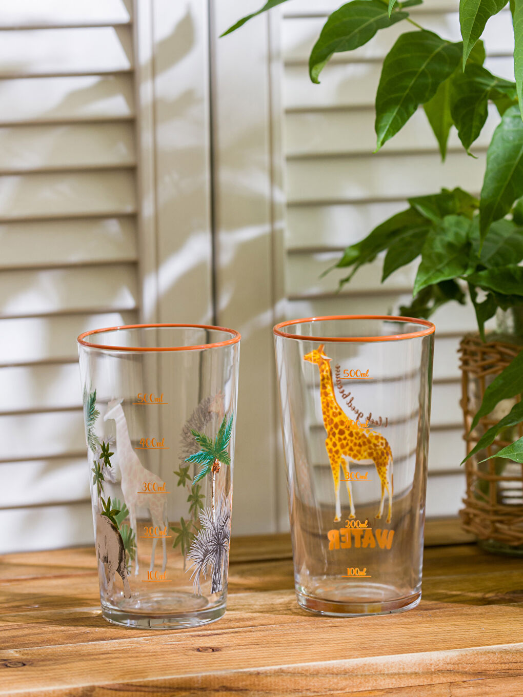 LCW HOME زەڕافە چاپی دوو دانە پەرداخی شووشەیی ٥٧٠ مل -S3IQ22Z8-F9C
