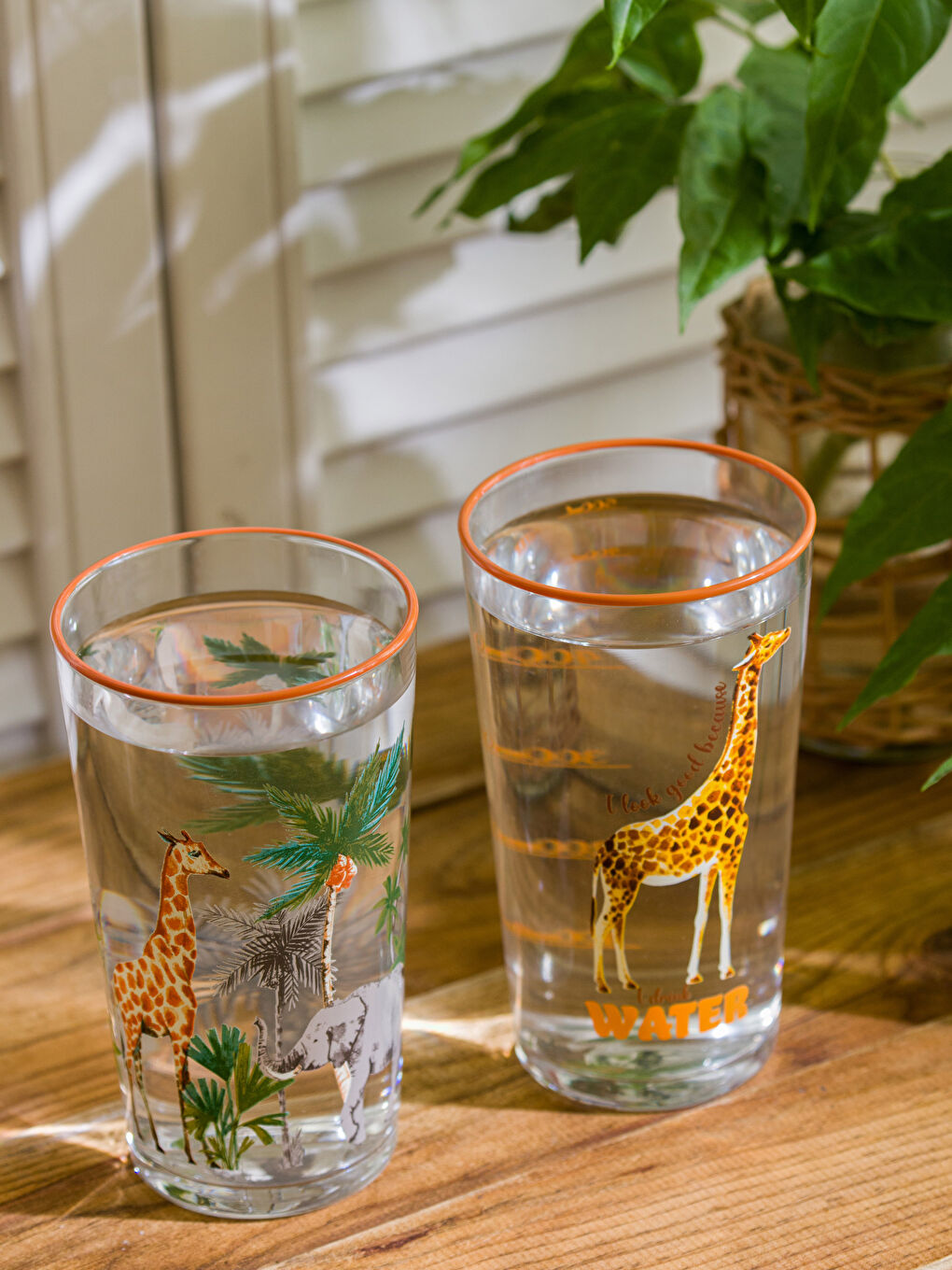 LCW HOME زەڕافە چاپی دوو دانە پەرداخی شووشەیی ٥٧٠ مل -S3IQ22Z8-F9C