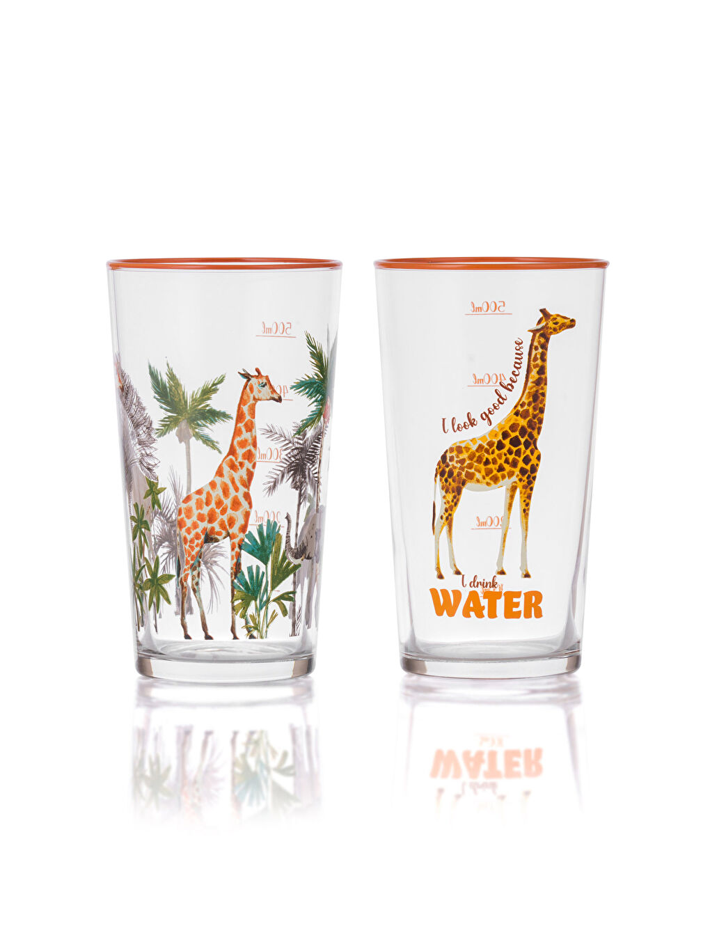 LCW HOME زەڕافە چاپی دوو دانە پەرداخی شووشەیی ٥٧٠ مل -S3IQ22Z8-F9C