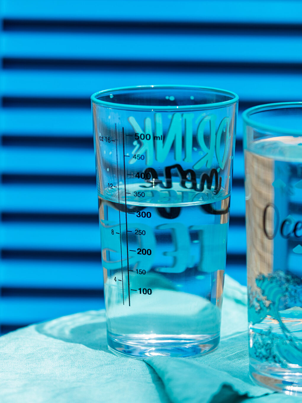 Karışık Yazı Baskılı Cam Bardak 2'li 570 ml-2