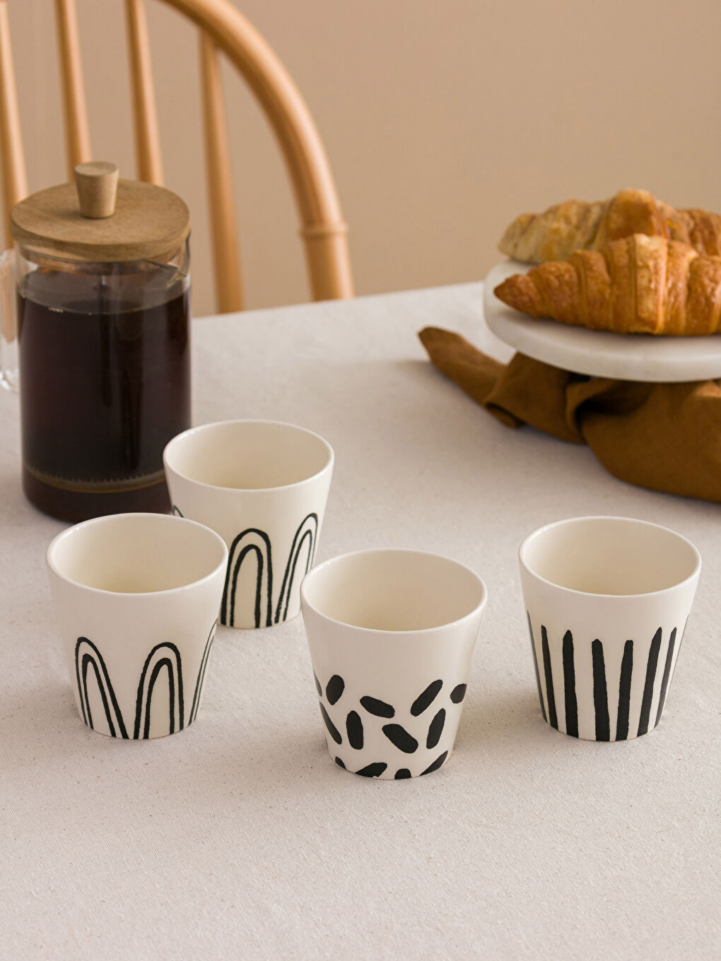 LCW HOME Printed Ceramic Mug Set of 4 280 Ml -S3IR56Z8-LQJ