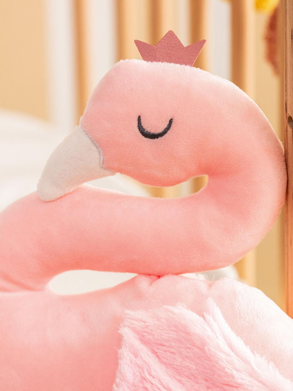 Karışık Pelüş Dolgulu Nakışlı Flamingo Bebek Kırlent-2