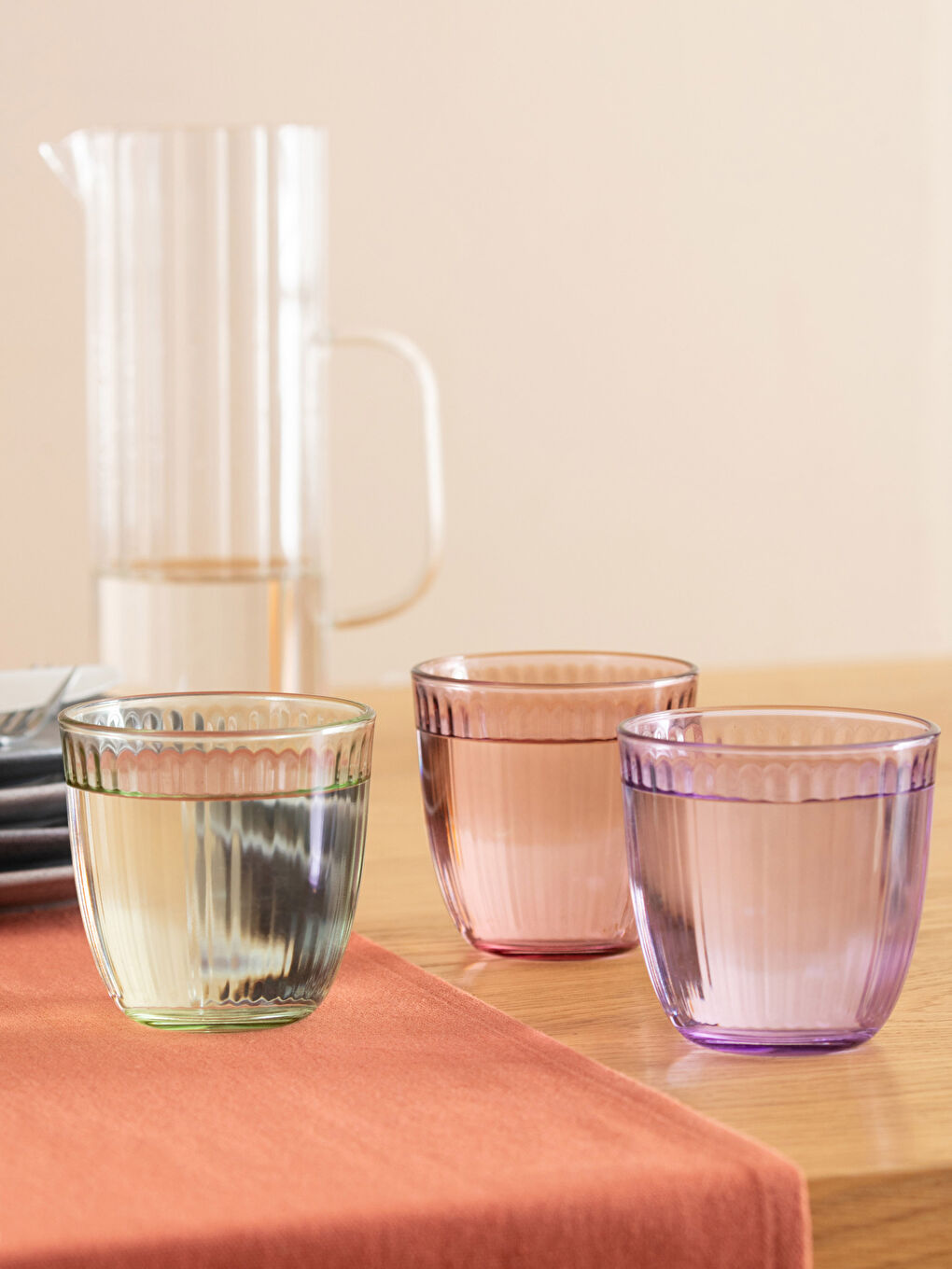 Mor Cam Bardak Seti 3'lü 290 ml