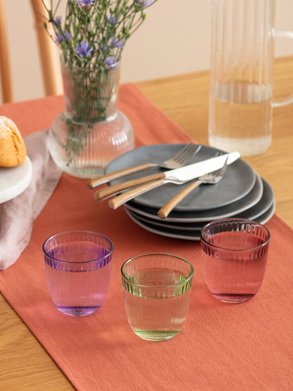 Mor Cam Bardak Seti 3'lü 290 ml-1