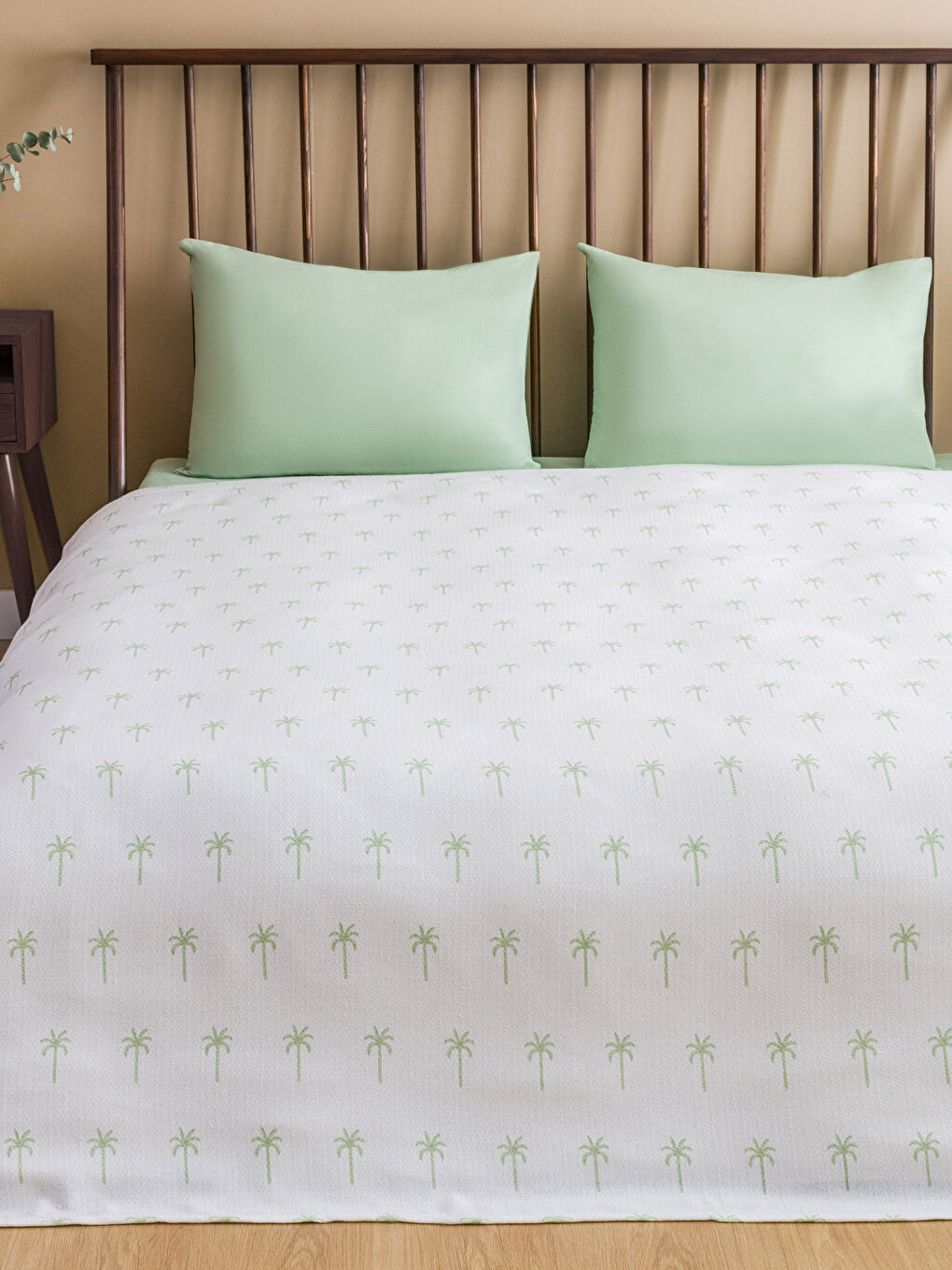 Parure de Lit Piqué Double Imprimé Palmier