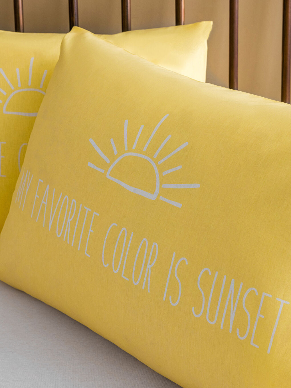 Text Printed Cotton Pillow Case 2 Pack 50x70 Cm -S3IS40Z8-F9C