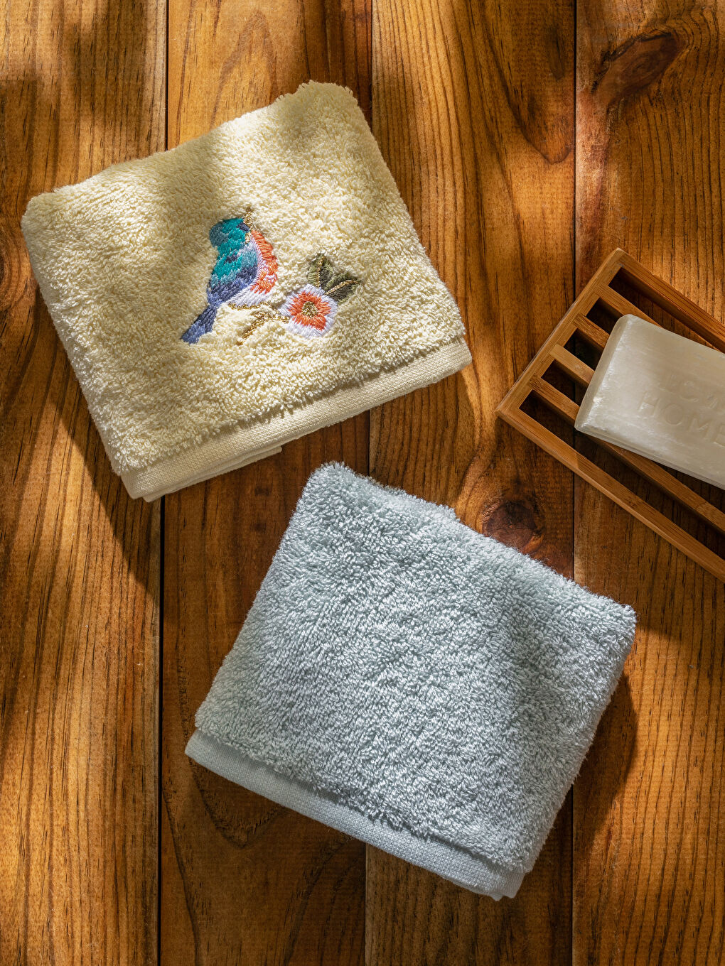 Pamuklu Nakışlı El Havlusu 2'li 30x50 cm-2