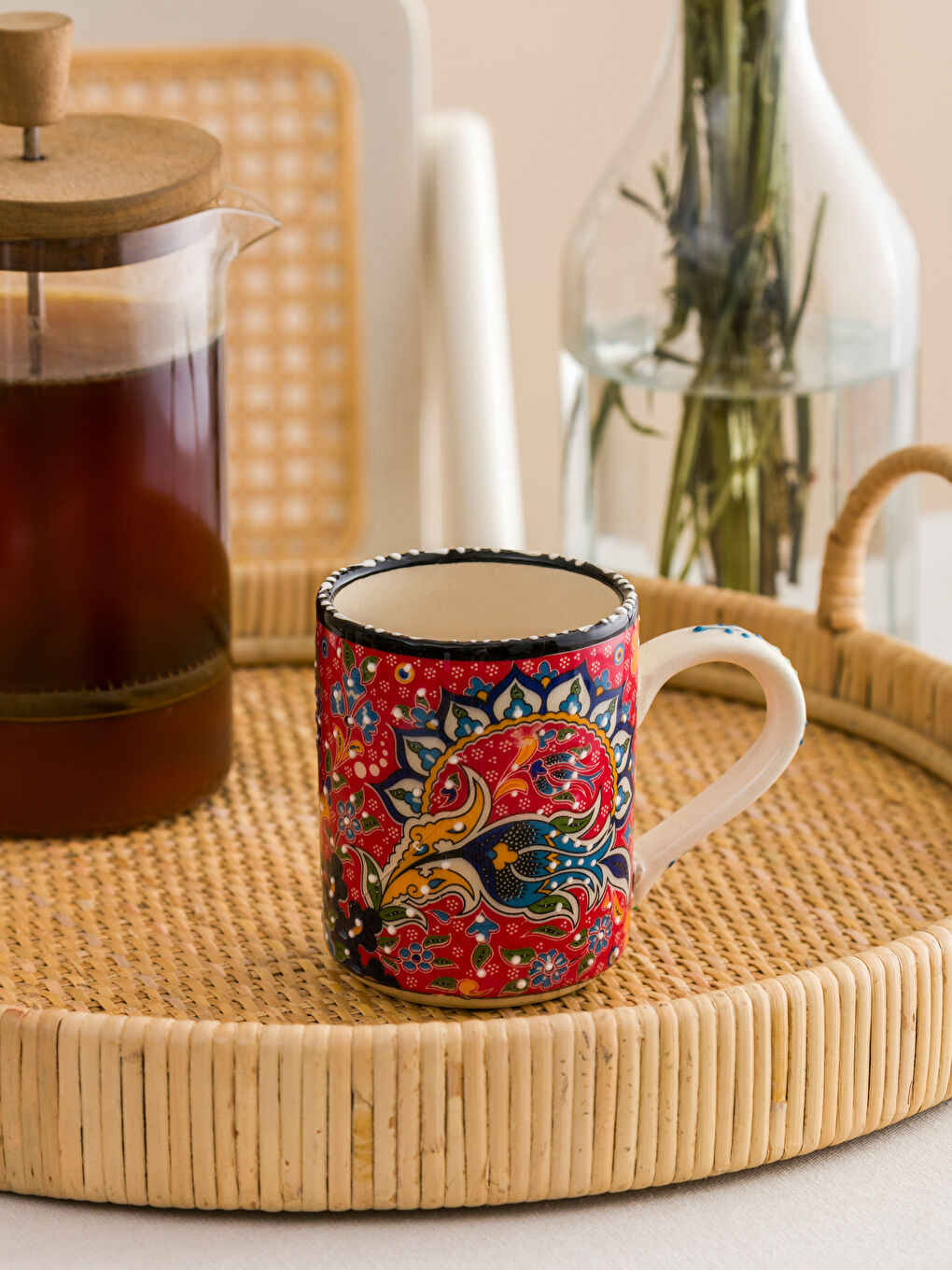 Karışık Çini Desenli Kupa