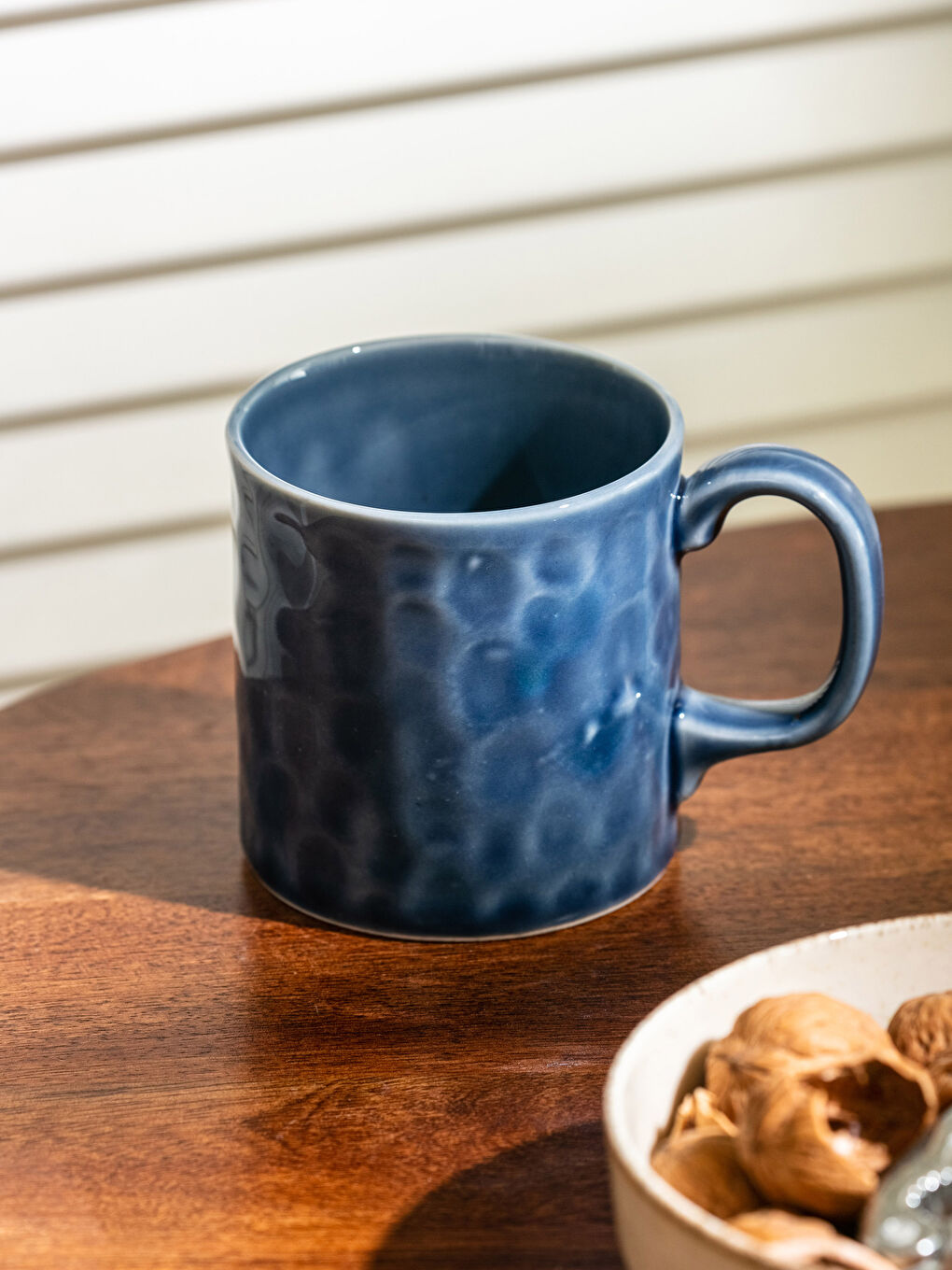 Mavi Bal Peteği Desenli Porselen Kupa 300 ml