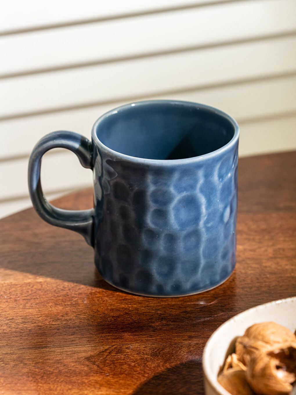 Mavi Bal Peteği Desenli Porselen Kupa 300 ml-1