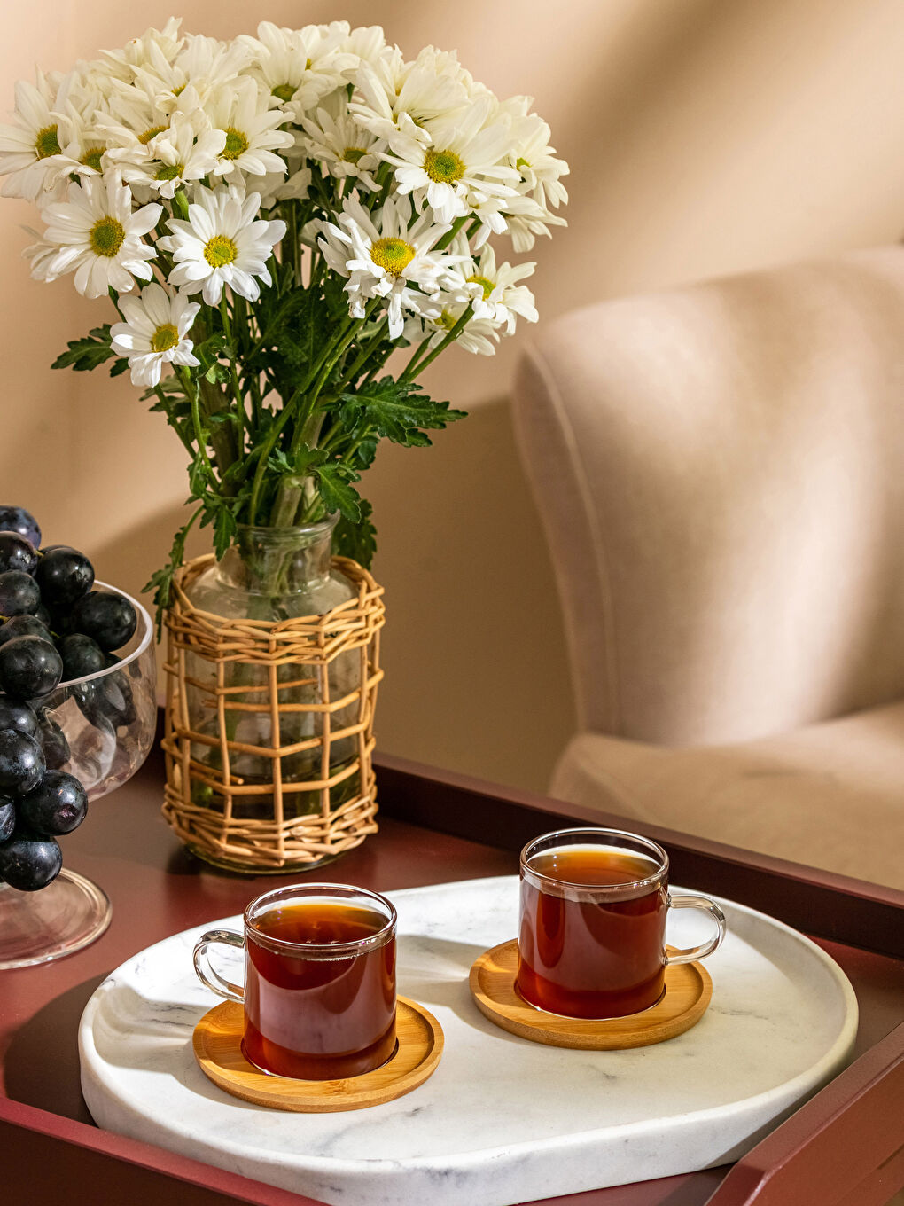 TOHANA HOME Renksiz Cam Kupa Bardak 2'li 120 ml