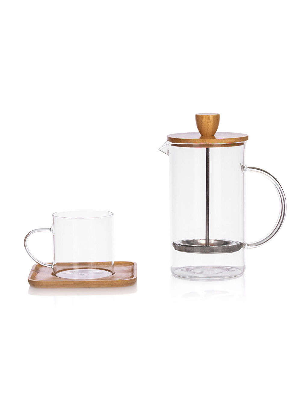 Renksiz Cam French Pres Seti-3