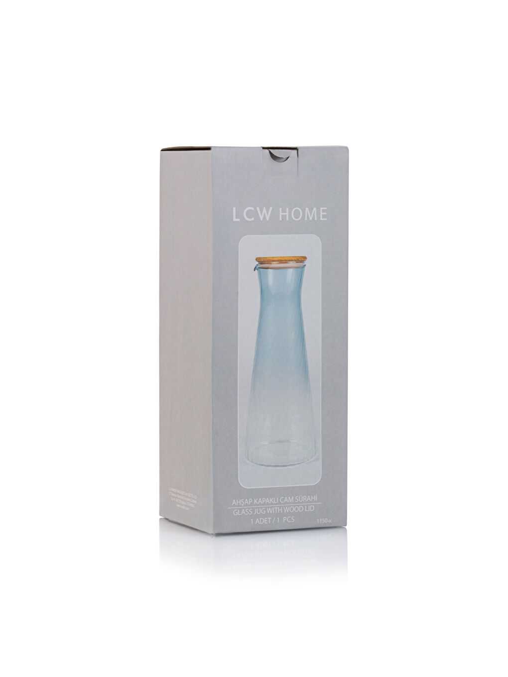 Mavi Kapaklı Cam Karaf Sürahi 1100 ml-3