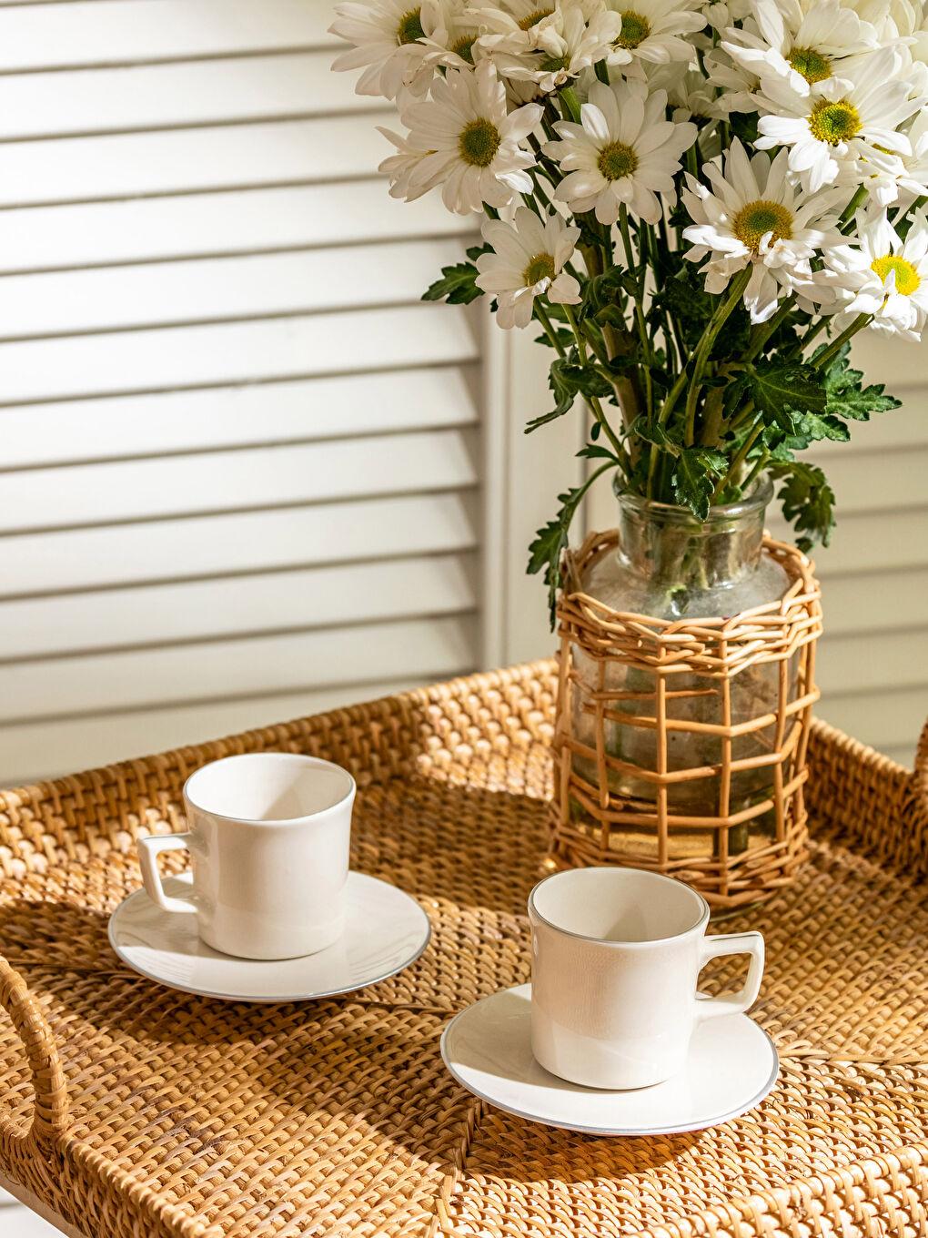 Beyaz Porselen 2'li Kahve Fincanı Seti 90 ml-1