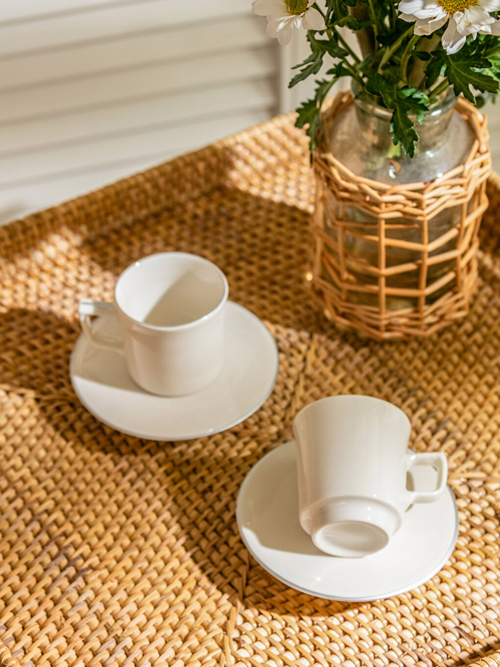Beyaz Porselen 2'li Kahve Fincanı Seti 90 ml-3