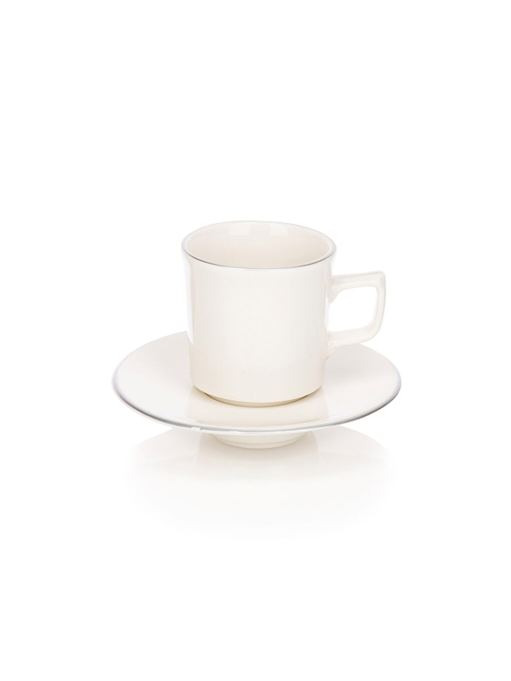 Beyaz Porselen 2'li Kahve Fincanı Seti 90 ml-4
