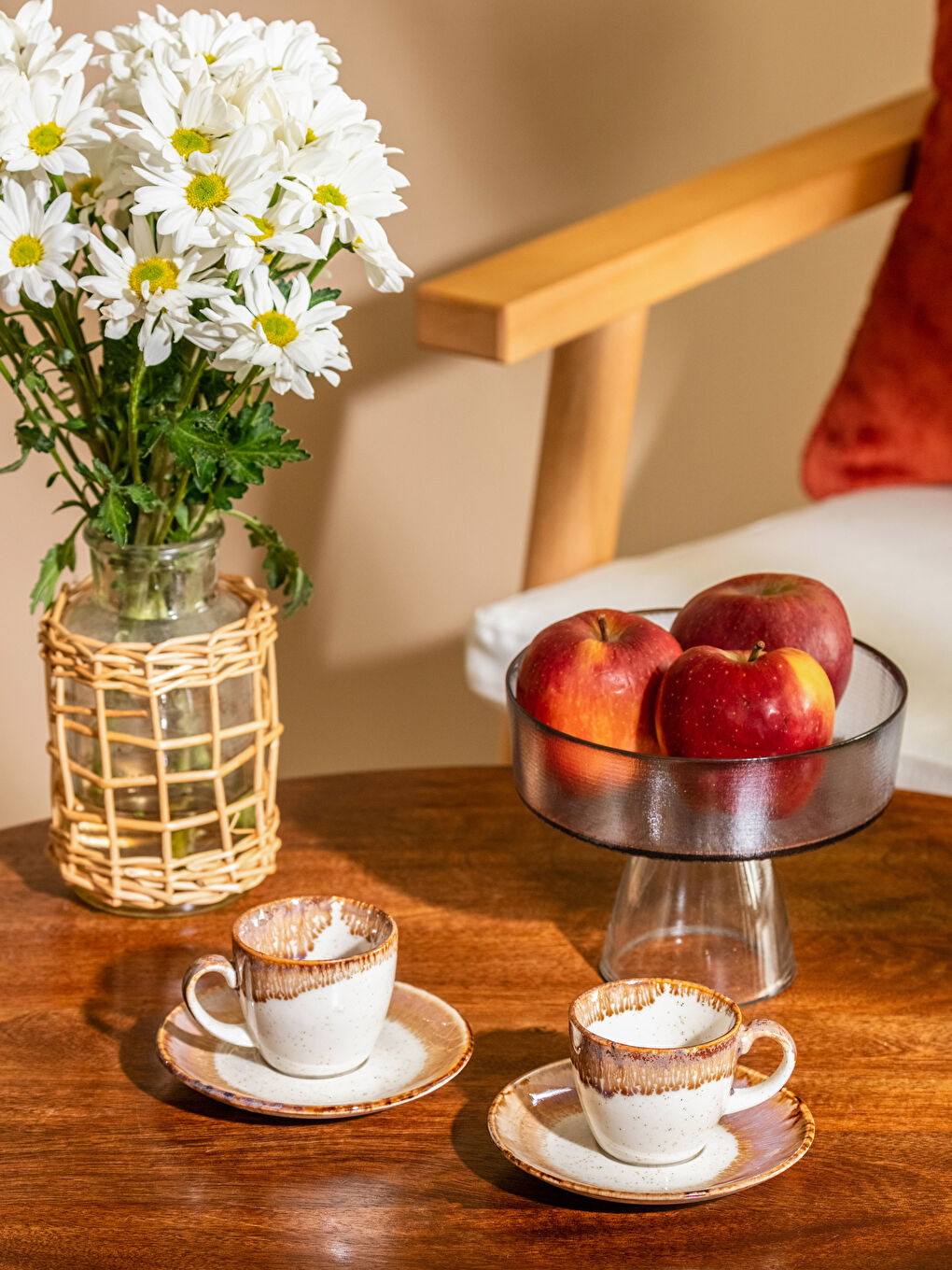 طقم أكواب قهوة بورسلين مطبوع لشخصين 90 مل-1