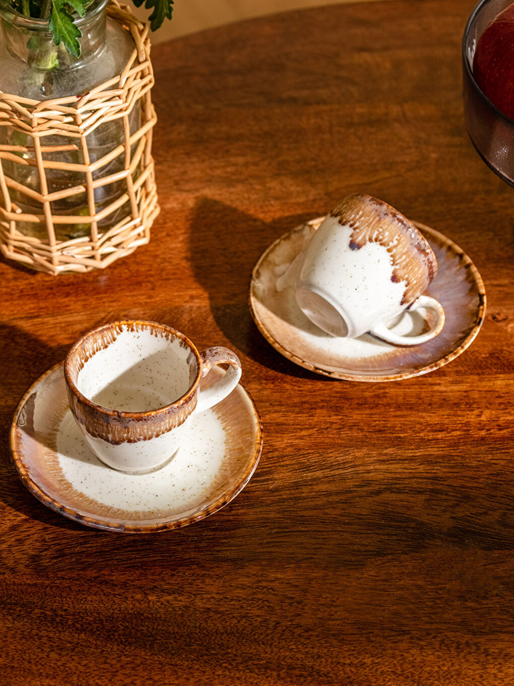 طقم أكواب قهوة بورسلين مطبوع لشخصين 90 مل-2