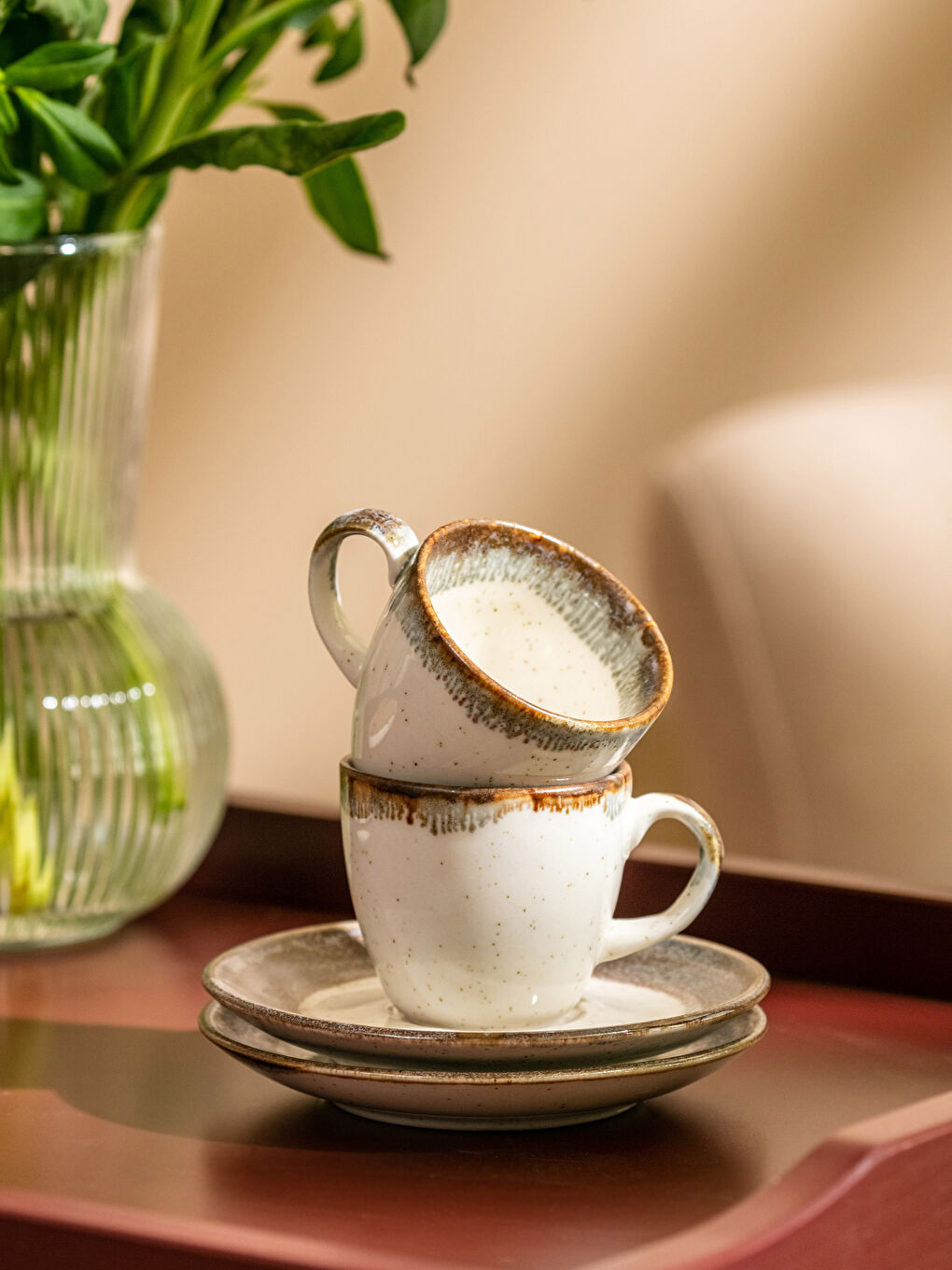 2 Person Patterned Porcelain Coffee Cup Set 90 Ml-2