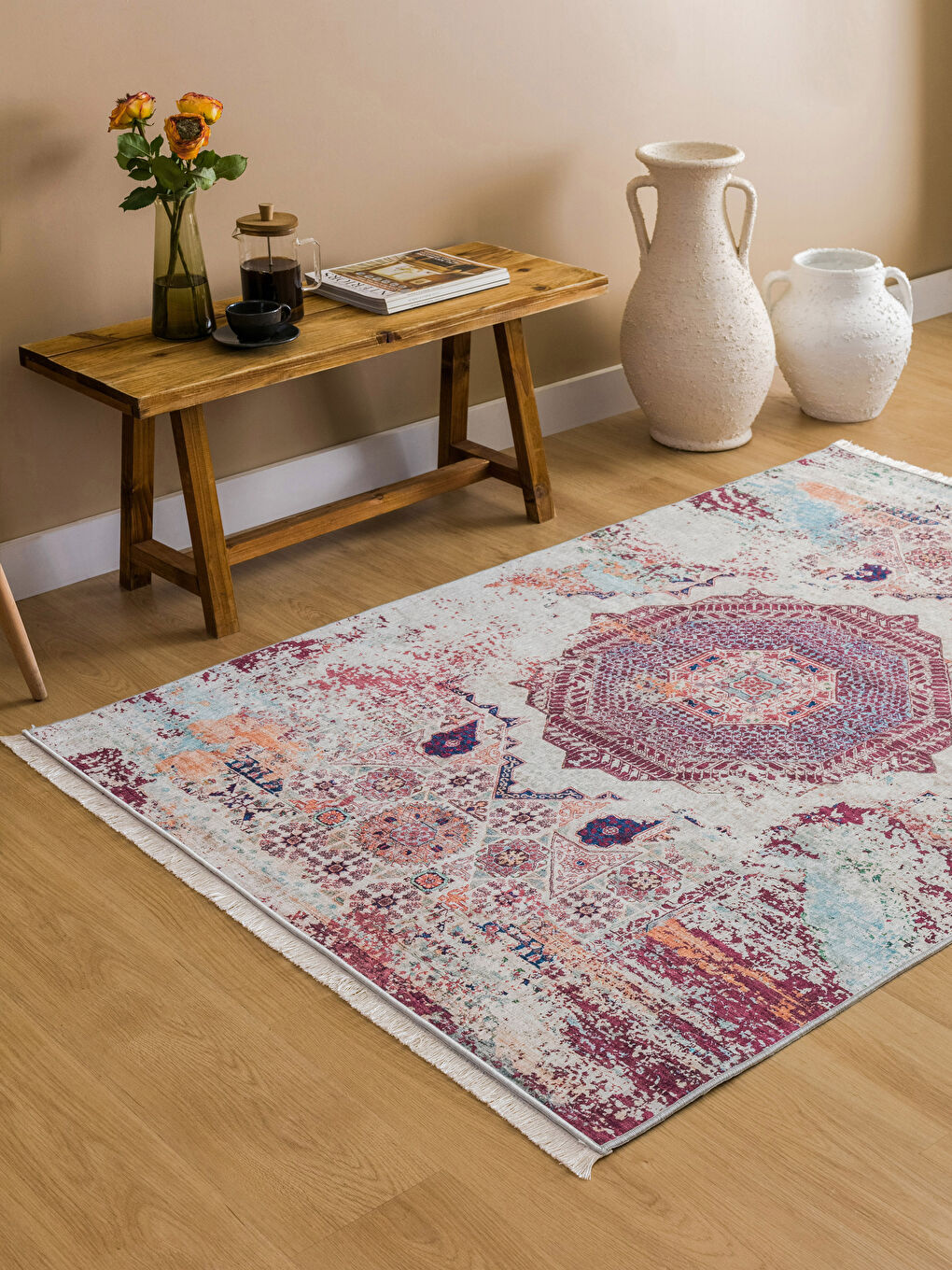 Fringed Patterned Carpet 120x180 Cm -S3JF79Z8-F9C