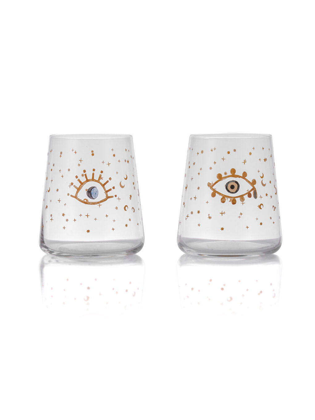 LCW HOME Printed Set of 3 Glass Cups with Eye Design 380 Ml -S3JH55Z8-F9C