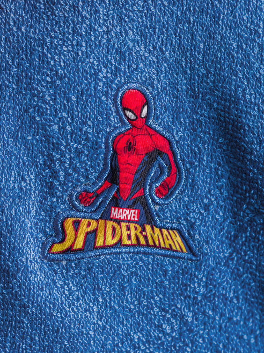 Mavi Spider-Man Lisanslı Kapüşonlu Erkek Çocuk Bornoz-3