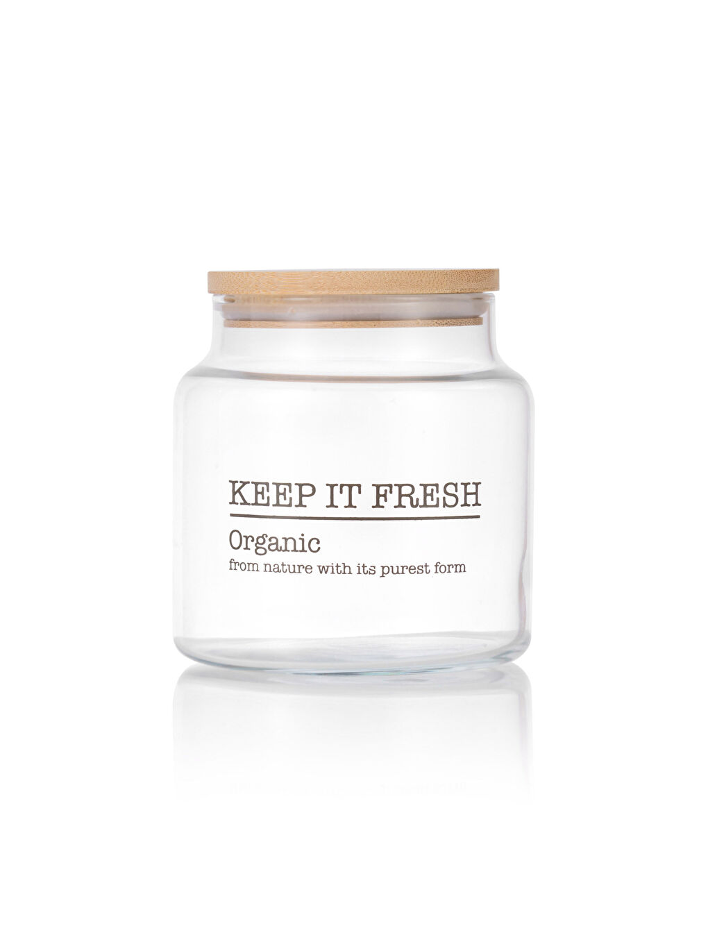 Siyah Ahşap Kapaklı Baskılı Cam Saklama Kabı 635 ml-3