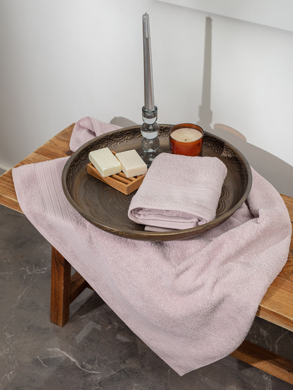 Простий набір бавовняних рушників для ванни, 2 упаковки