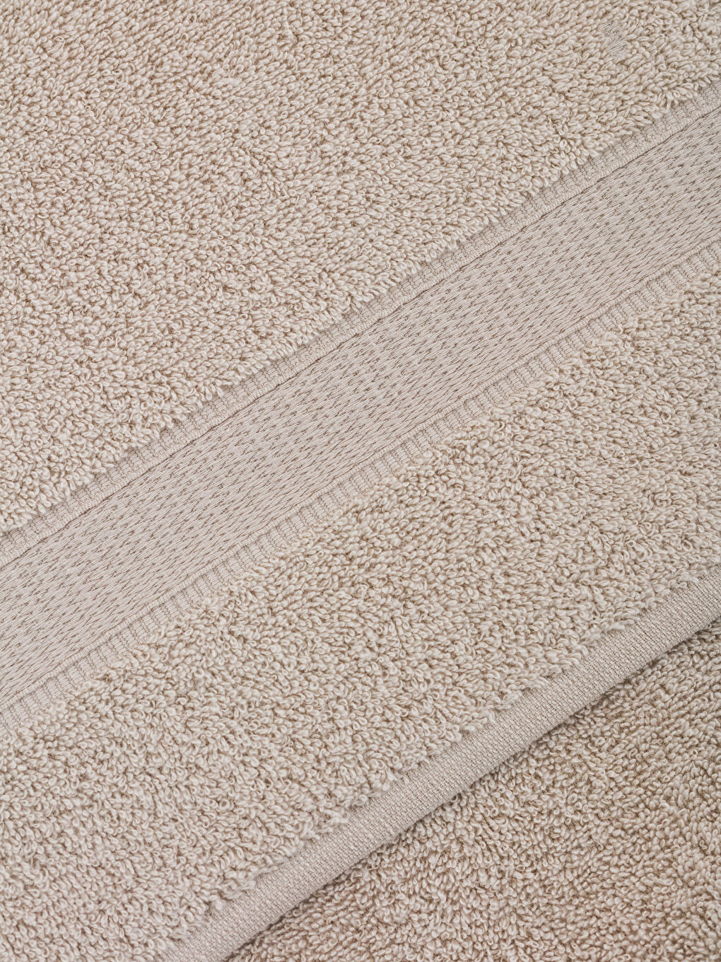 Bej Düz Pamuklu Banyo Havlusu 70x140 cm-2