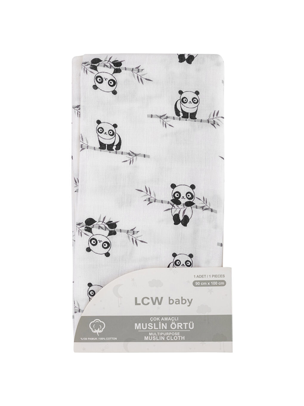 Ekru Baskılı Erkek Bebek Müslin Bez 90x100 cm-3
