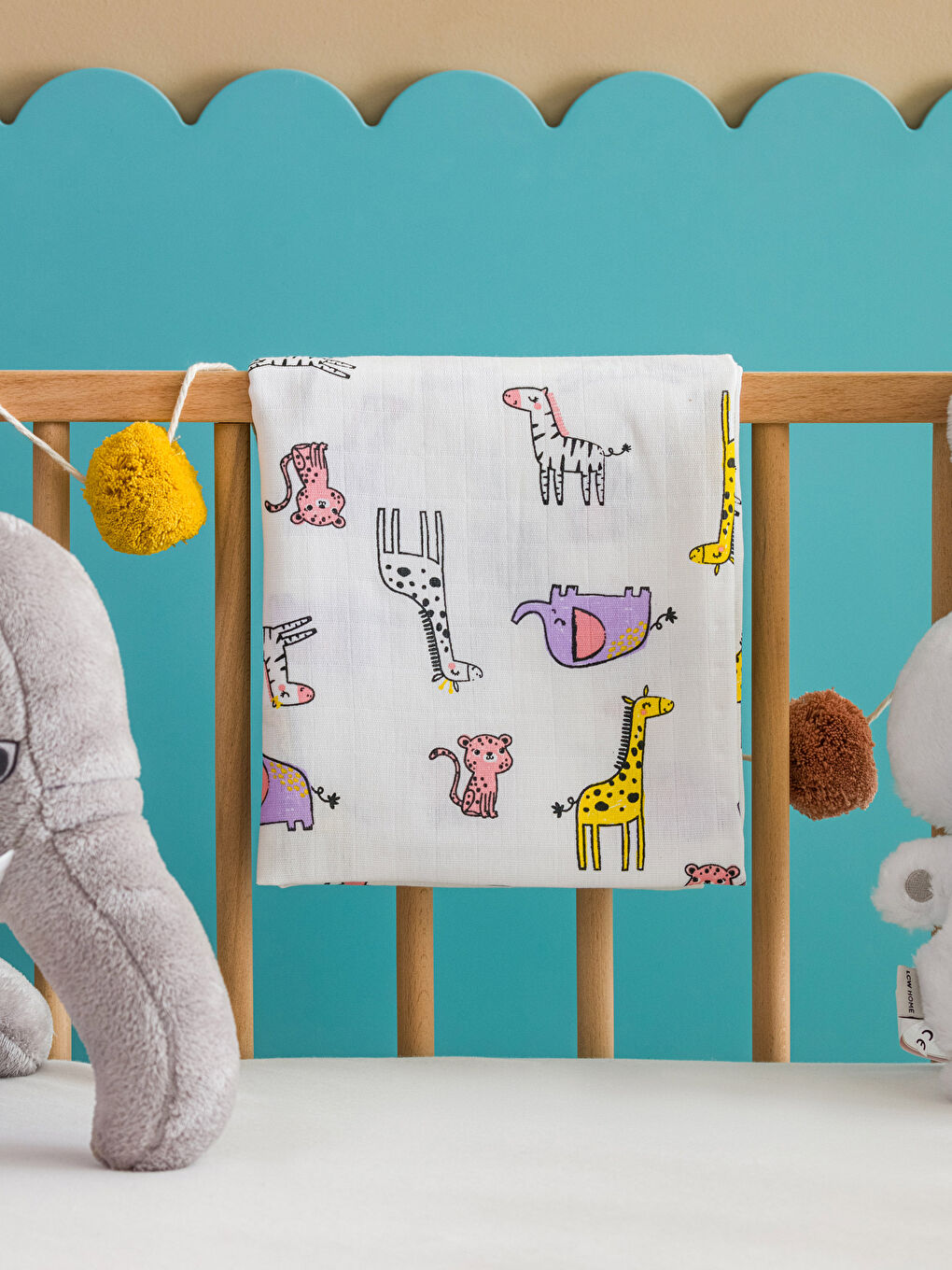LCW baby Printed Baby Girl Muslin Cloth 90x100 Cm -S3KD35Z1-LRA