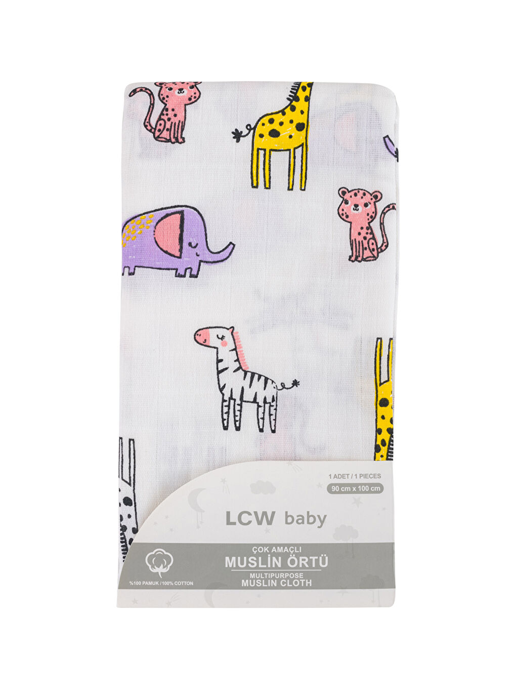 LCW baby Printed Baby Girl Muslin Cloth 90x100 Cm -S3KD35Z1-LRA